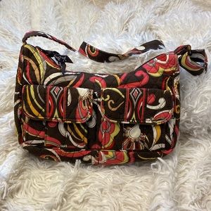 Vera Bradley Puccini Retired Crossbody Adjustable Strap  Brown Red Yellow Fall